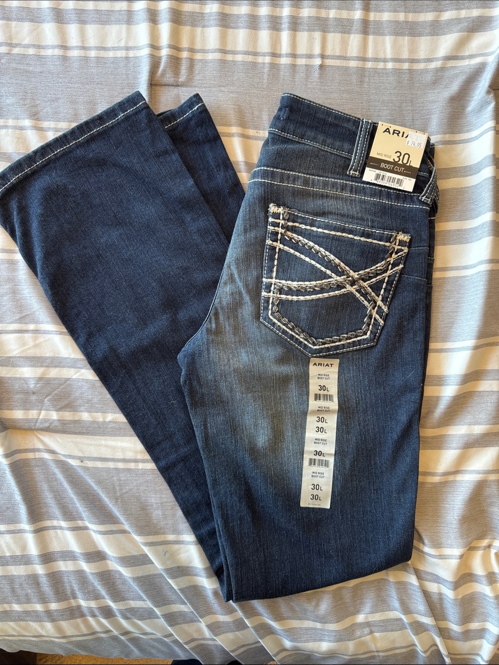 Ariat Women's Dark Indigo Bootcut Jeans with Contrast Stitching